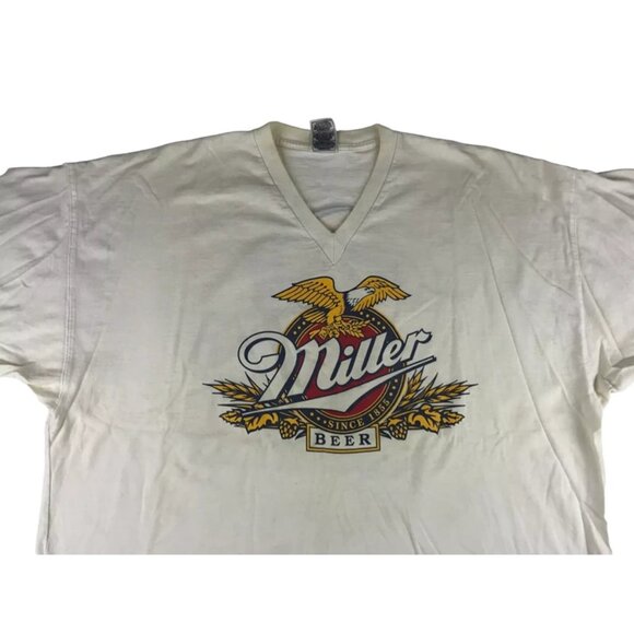 Fruit of the Loom Mens White Graphic Print V Neck Pullover T-Shirt Size XL/XXL - Picture 3 of 13